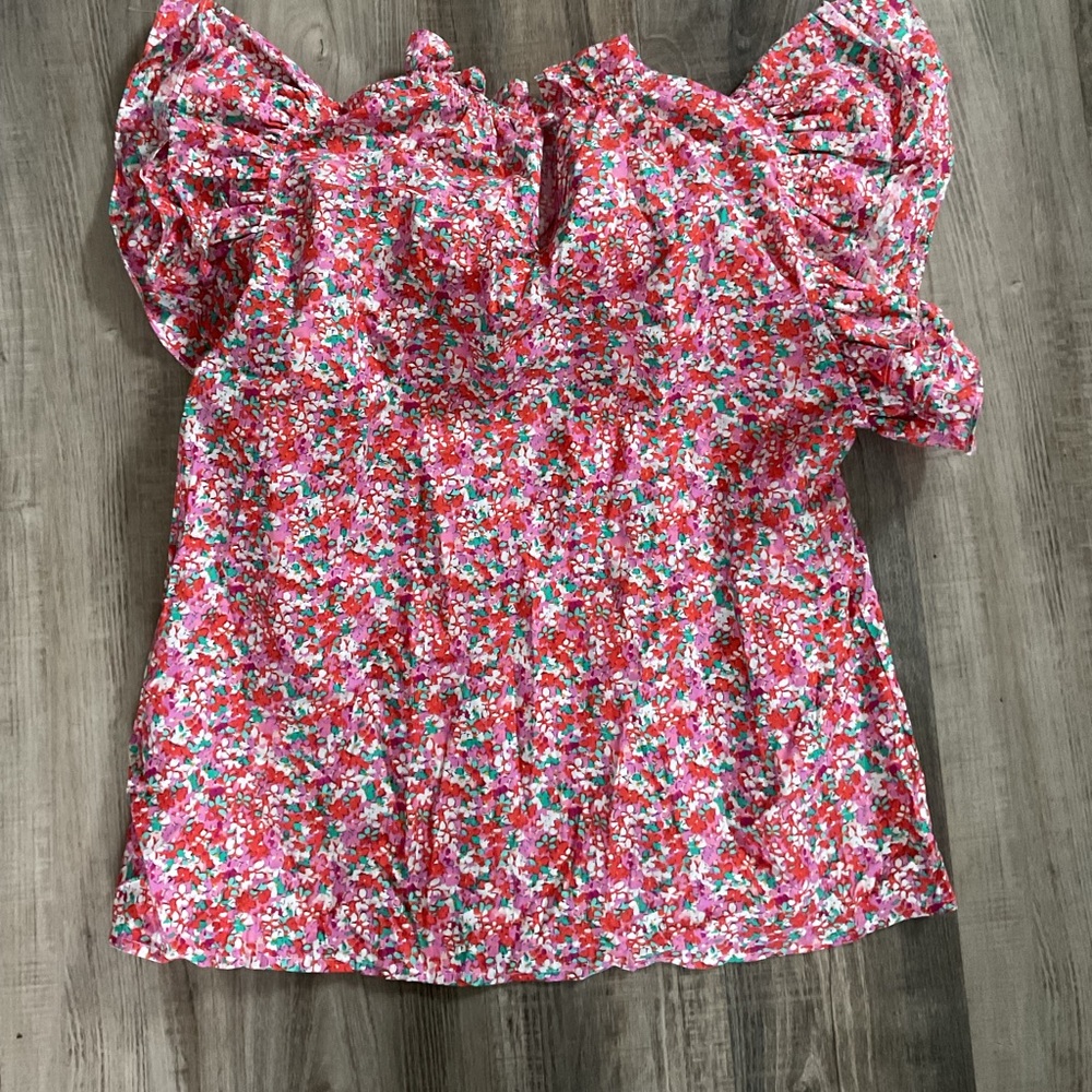 THML FLORAL RUFFLE TOP SIZE SMALL - Picture 4 of 4